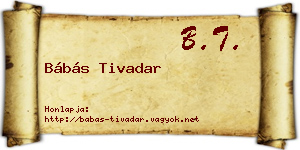 Bábás Tivadar névjegykártya