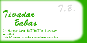 tivadar babas business card